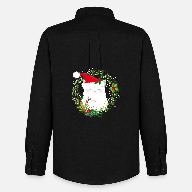 weihnachtliche Katze - Männer Oxford Hemd von Stanley/Stella - Schwarz