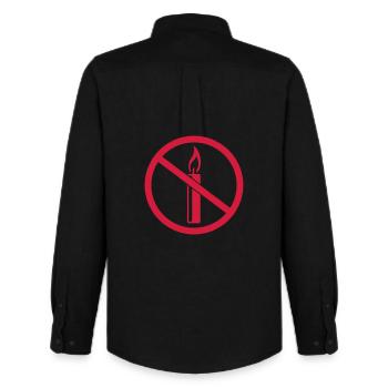 zone interdite signe aucune flamme feu bougie éveillé - Chemise Oxford homme Stanley/Stella - noir - Dos - AI Model Male 185 dark (185cm)
