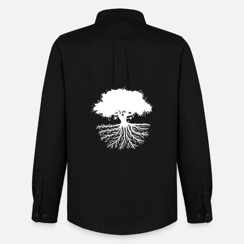 tree roots white - Männer Oxford Hemd von Stanley/Stella - Schwarz