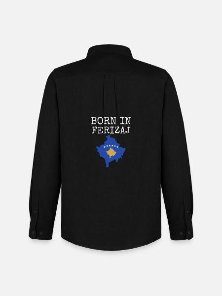 Kosovo Flag "Born in Ferizaj" - Men's Oxford Shirt by Stanley/Stella - black