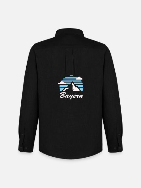 Bavaria, Mountains, , Gift - Men's Oxford Shirt by Stanley/Stella - black