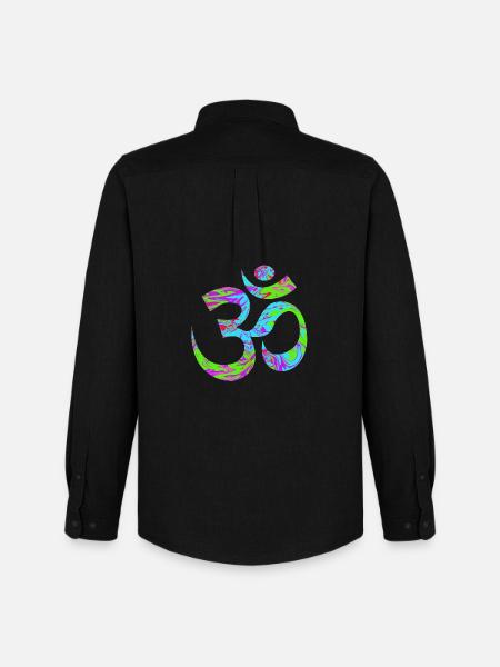 Om - Aum psychedelic green - Men's Oxford Shirt by Stanley/Stella - black