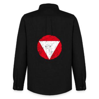 Cocarde aéronautique autrichienne à effet vintage - Chemise Oxford homme Stanley/Stella - noir - Dos - AI Model Male 185 dark (185cm)