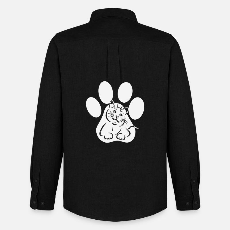 Katze Pfote Miezekatze in Pfote Geschenk - Männer Oxford Hemd von Stanley/Stella - Schwarz