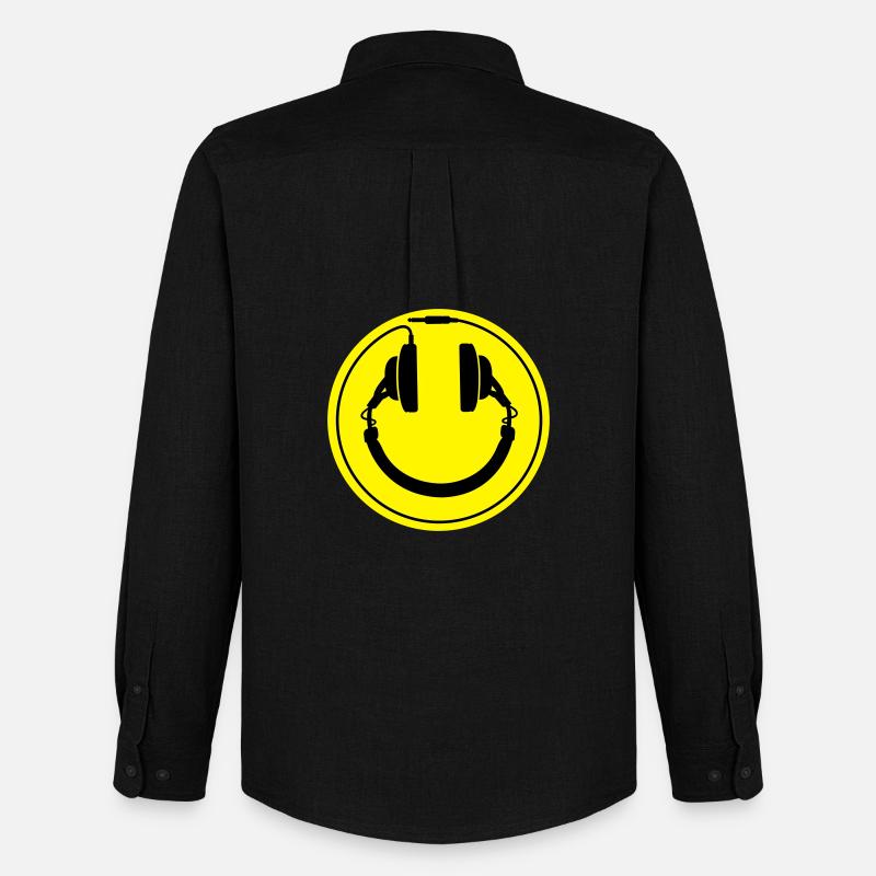 Smiley-Kopfhörer - Männer Oxford Hemd von Stanley/Stella - Schwarz