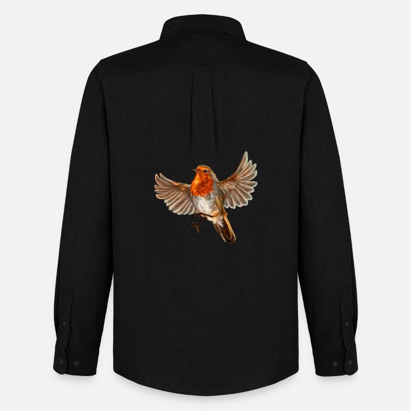 Roter Vogel - Männer Oxford Hemd von Stanley/Stella - Schwarz