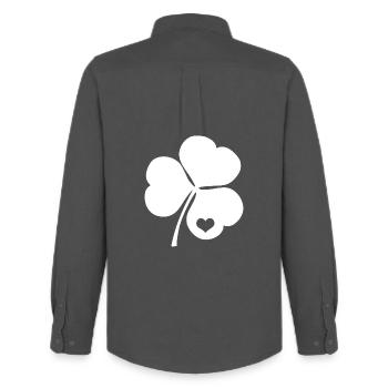 Irish trefoil clover with heart - Men's Oxford Shirt by Stanley/Stella - anthracite - Back - AI Model Male 185 dark (185cm)
