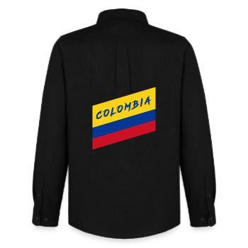 Kolumbien Nationalflagge / Geschenk Flagge Bogota - Männer Oxford Hemd von Stanley/Stella - Schwarz - Hinten - AI Model Male 185 dark (185cm)