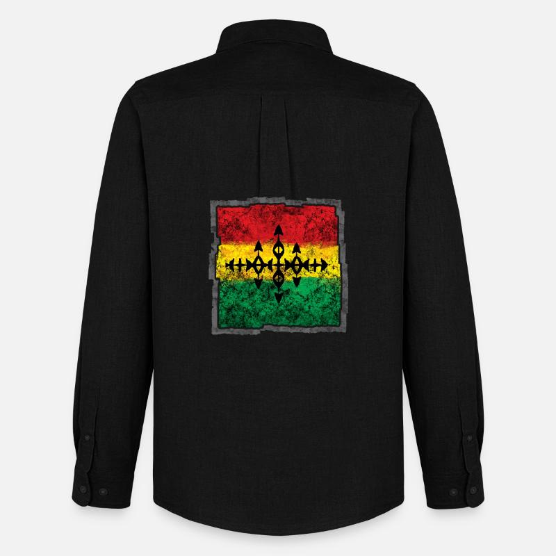 Abstraktes Reggae Färbe-Cross - Männer Oxford Hemd von Stanley/Stella - Schwarz