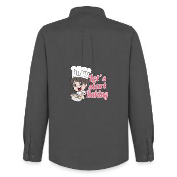 Baking food - Men's Oxford Shirt by Stanley/Stella - anthracite - Back - AI Model Male 185 dark (185cm)