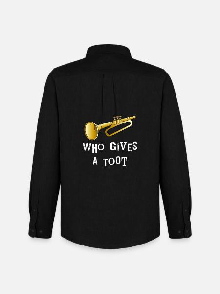 Trumpet Toot White Text - Men's Oxford Shirt by Stanley/Stella - black