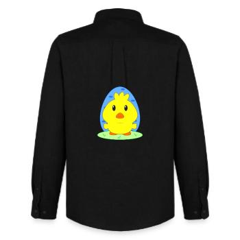 Poussins, Pâques, animaux pour enfants, douces frises - Chemise Oxford homme Stanley/Stella - noir - Dos - AI Model Male 185 dark (185cm)