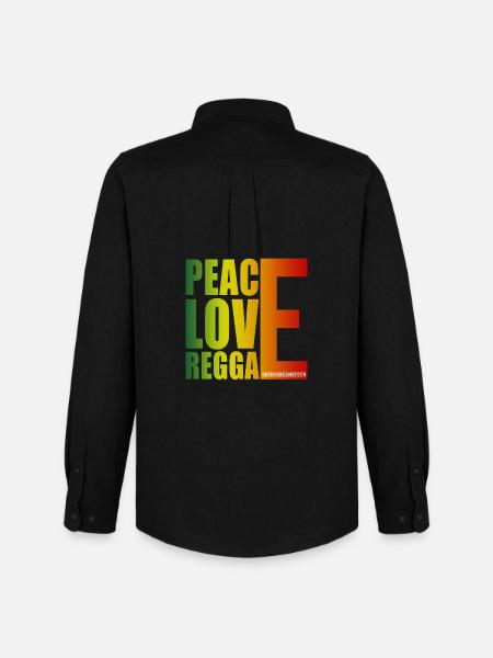 Peace Love Reggae Gradient - Men's Oxford Shirt by Stanley/Stella - black