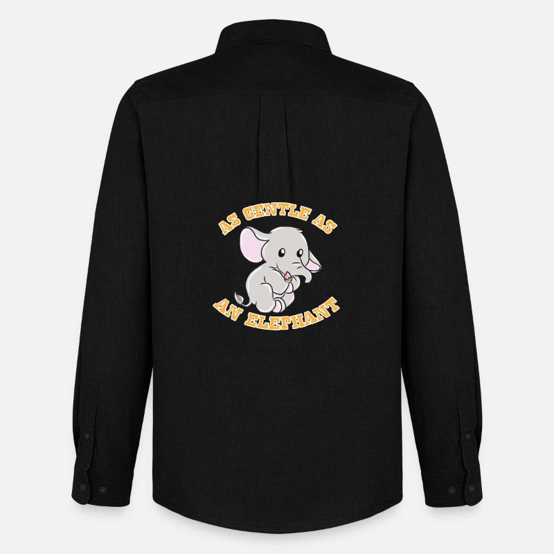 Elefant Geschenkidee - Männer Oxford Hemd von Stanley/Stella - Schwarz