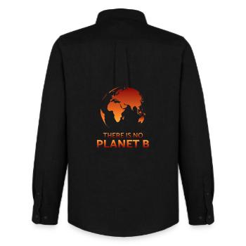 Climate protection environment planet earth climate climate policy - Men's Oxford Shirt by Stanley/Stella - black - Back - AI Model Male 185 dark (185cm)