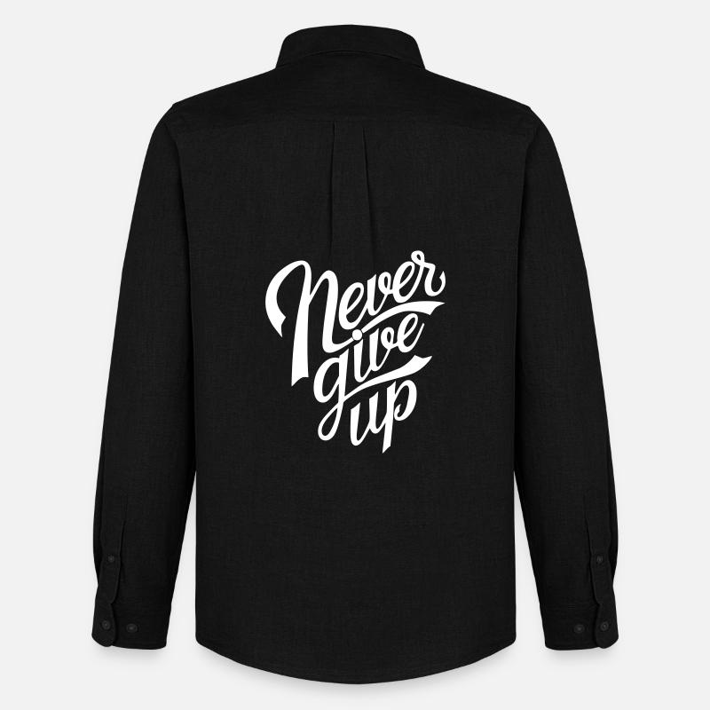 Never Give Up - Männer Oxford Hemd von Stanley/Stella - Schwarz