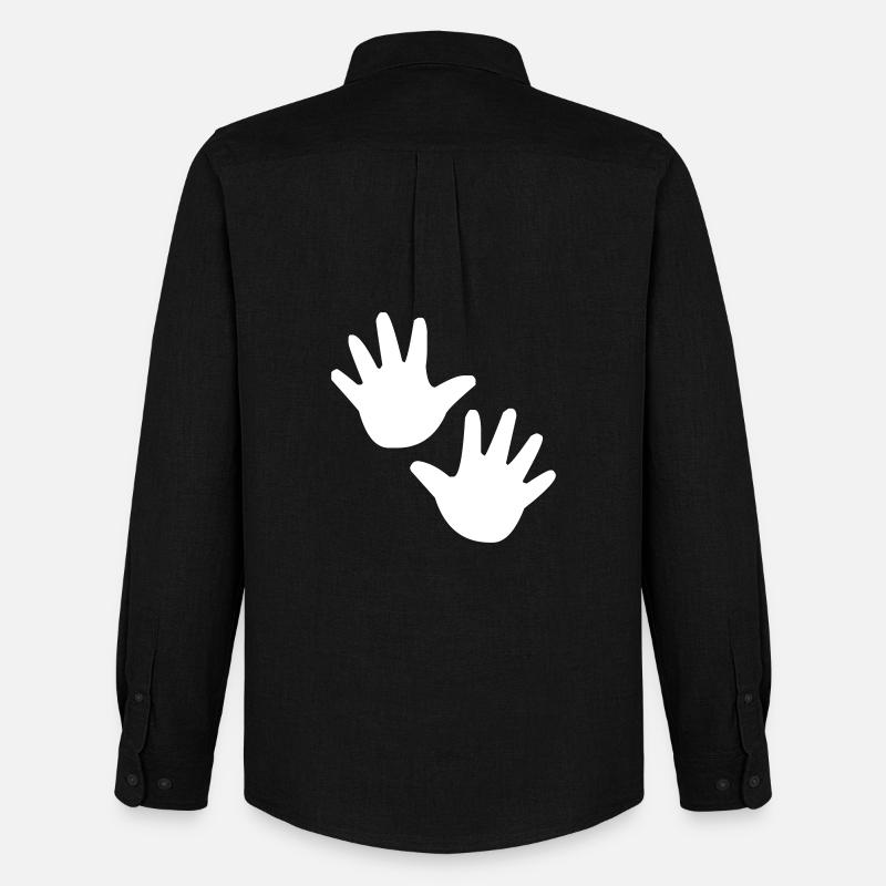Hand Hände Kind Kinder - Männer Oxford Hemd von Stanley/Stella - Schwarz