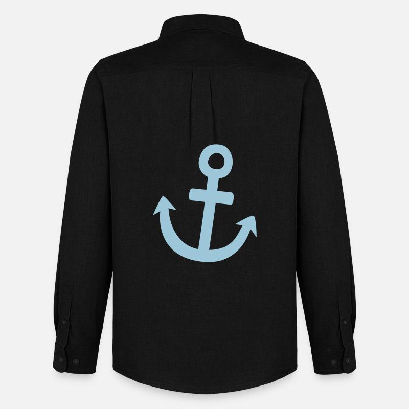 Illustration Anker Symbol maritim - Männer Oxford Hemd von Stanley/Stella - Schwarz