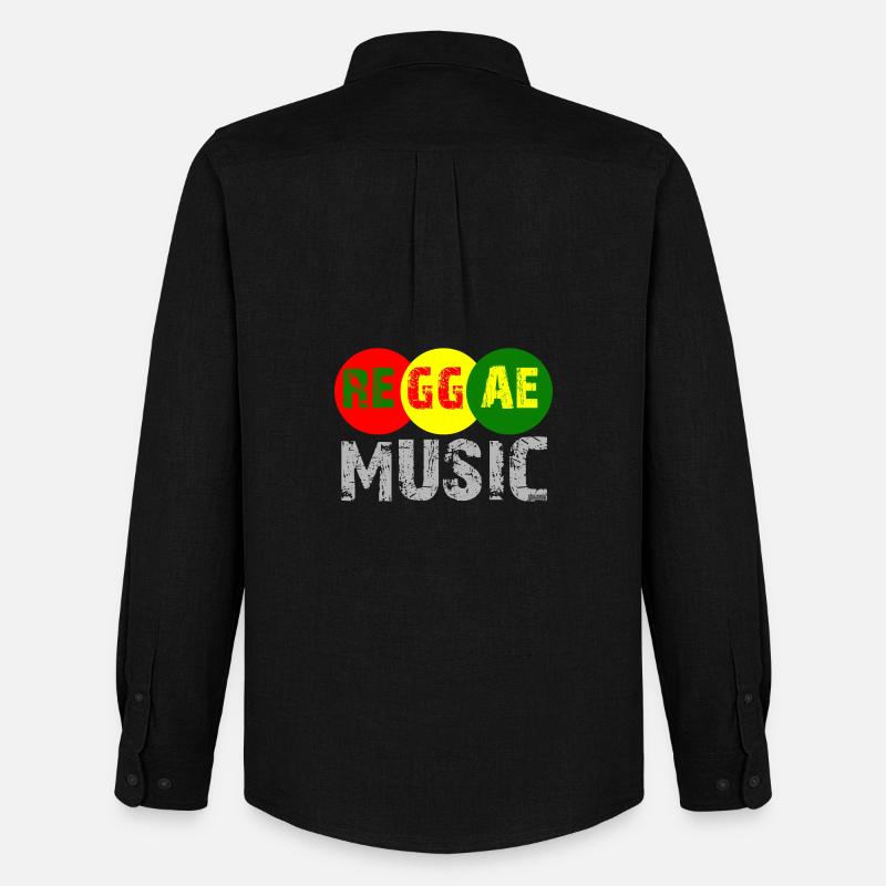 Reggae Musik Farbkreis Logo - Männer Oxford Hemd von Stanley/Stella - Schwarz