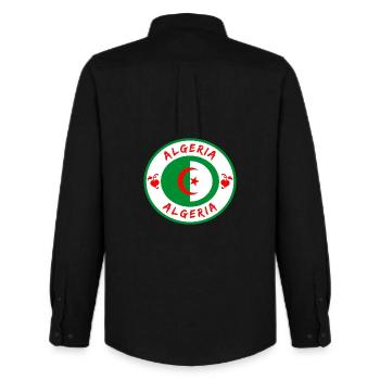 Algerien Kreis mit Nationalflagge Geschenk Algier - Männer Oxford Hemd von Stanley/Stella - Schwarz - Hinten - AI Model Male 185 dark (185cm)