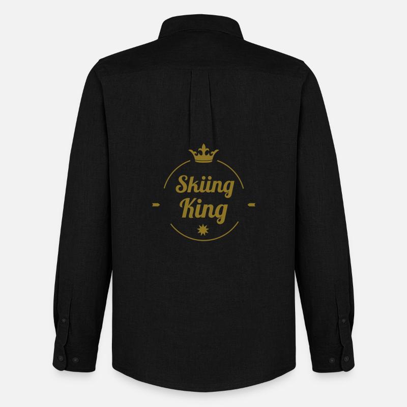 Skiing King - Männer Oxford Hemd von Stanley/Stella - Schwarz