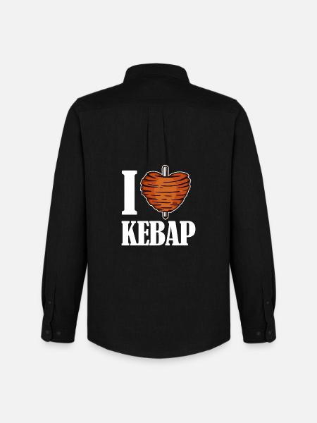 I love kebab kebab kebab heart saying Funny - Men's Oxford Shirt by Stanley/Stella - black