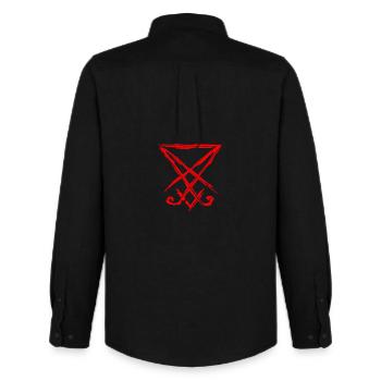 Sigil of Lucifer - Chemise Oxford homme Stanley/Stella - noir - Dos - AI Model Male 185 dark (185cm)