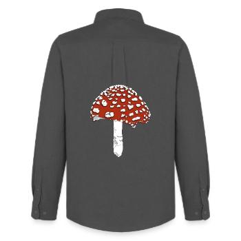 Champignon champignon amanite - Chemise Oxford homme Stanley/Stella - charbon - Dos - AI Model Male 185 dark (185cm)