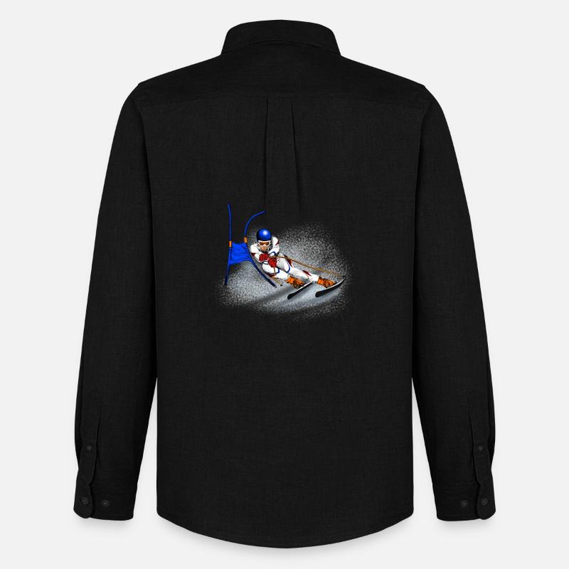 Ski - Männer Oxford Hemd von Stanley/Stella - Schwarz
