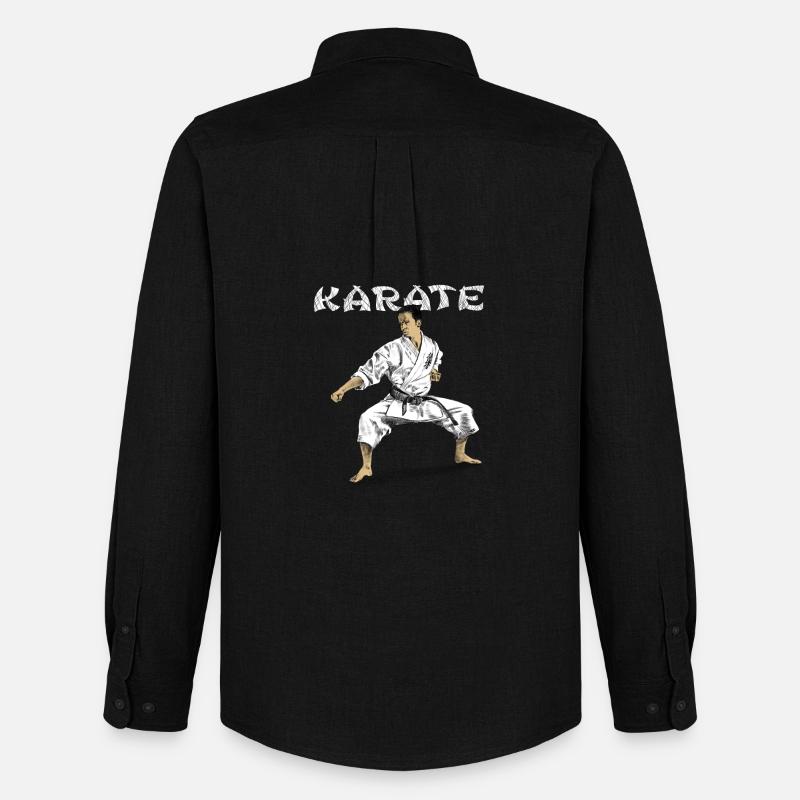 Karate - Männer Oxford Hemd von Stanley/Stella - Schwarz