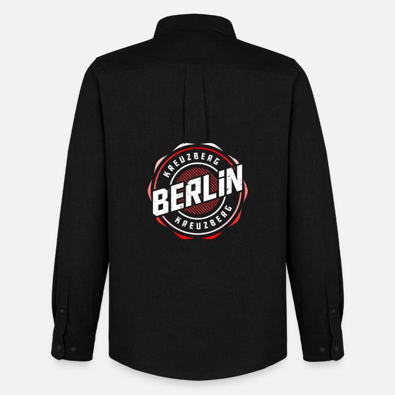 Berlin Kreuzberg - Männer Oxford Hemd von Stanley/Stella - Schwarz