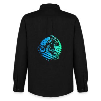 Vélo BMX - Vélo BMX - BMX Racing - Chemise Oxford homme Stanley/Stella - noir - Dos - AI Model Male 185 dark (185cm)