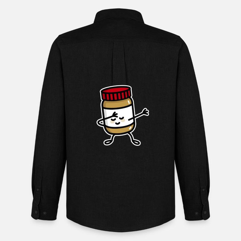 Dab Dabbing peanut butter jar - Männer Oxford Hemd von Stanley/Stella - Schwarz