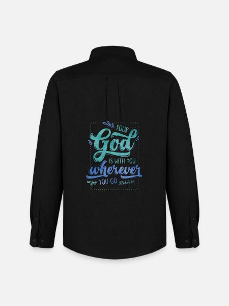 Your God Is With You - Männer Oxford Hemd von Stanley/Stella - Schwarz