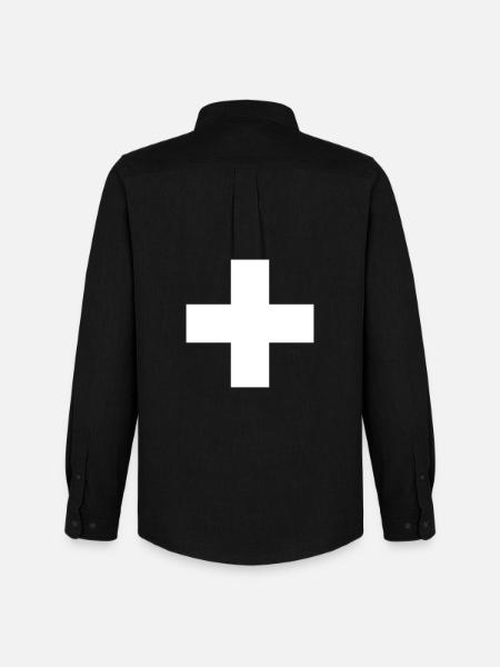 Croix suisse - Chemise Oxford homme Stanley/Stella - noir