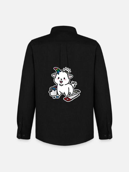 Unicorn DIY Kawaii Schattig Steenbok Geit grappig - Stanley/Stella Oxford Heren overhemd - zwart