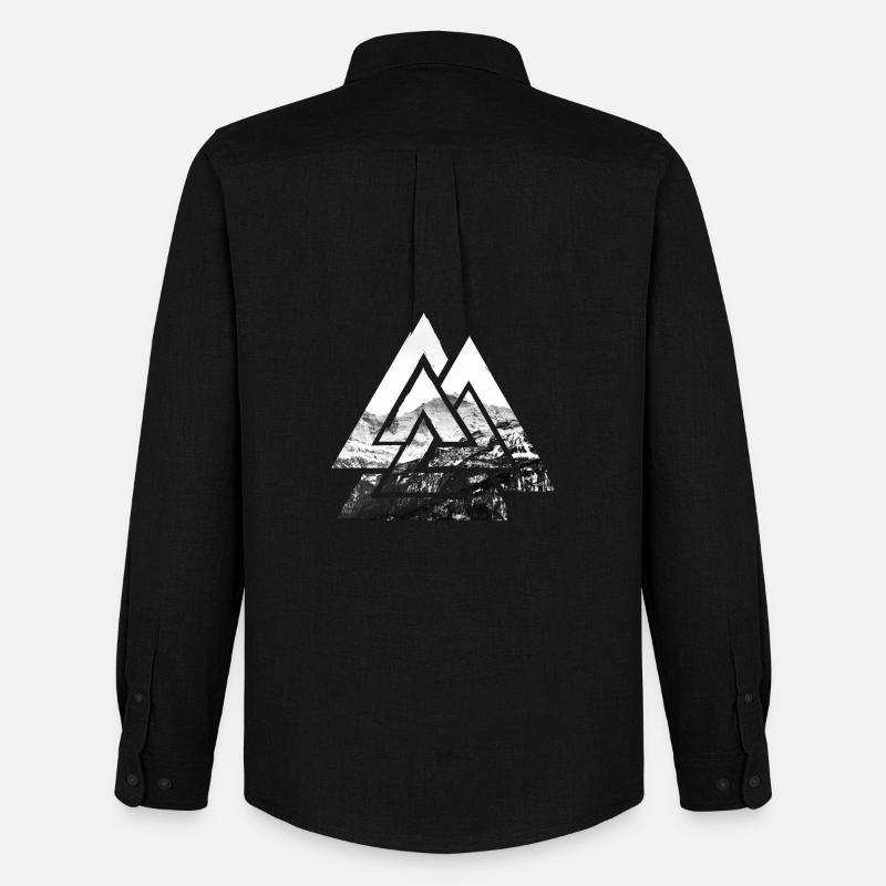 Valknut, Symbol von Odin - Mit Gebirge - Männer Oxford Hemd von Stanley/Stella - Schwarz