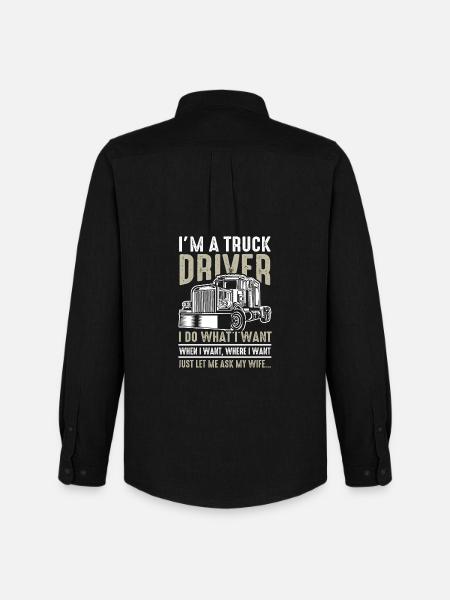 Funny truck driver saying - Men's Oxford Shirt by Stanley/Stella - black