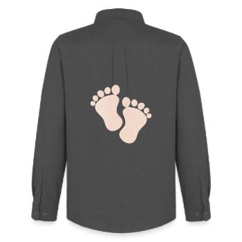 cute baby footprints - Men's Oxford Shirt by Stanley/Stella - anthracite - Back - AI Model Male 185 dark (185cm)