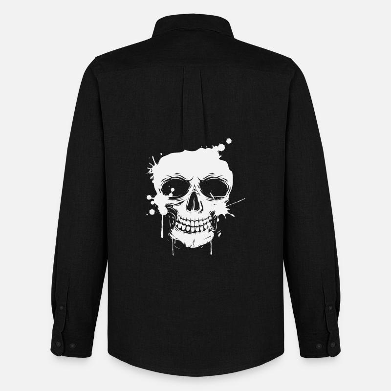 Totenkopf Skull Graffiti - Männer Oxford Hemd von Stanley/Stella - Schwarz