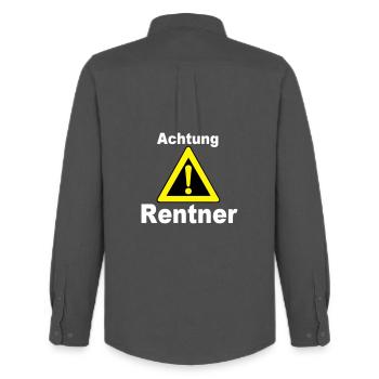 Rente Rentner Rentnerin Berufe Achtung Rentner(25) - Männer Oxford Hemd von Stanley/Stella - Anthrazit - Hinten - AI Model Male 185 dark (185cm)