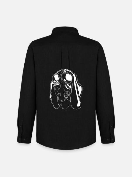 Basset Hound - Men's Oxford Shirt by Stanley/Stella - black