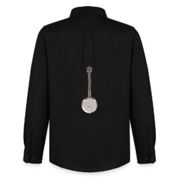 Banjo - Single Banjo - Men's Oxford Shirt by Stanley/Stella - black - Back - AI Model Male 185 dark (185cm)