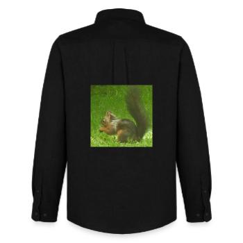 Eichhörnchen Tier Tierliebe Tierfreund Liebe - Männer Oxford Hemd von Stanley/Stella - Schwarz - Hinten - AI Model Male 185 dark (185cm)