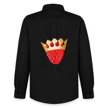 saftige rote Himbeere mit goldener Krone - Männer Oxford Hemd von Stanley/Stella - Schwarz - Hinten - AI Model Male 185 dark (185cm)