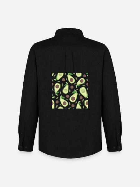 Eggplant and avocado pattern - Men's Oxford Shirt by Stanley/Stella - black