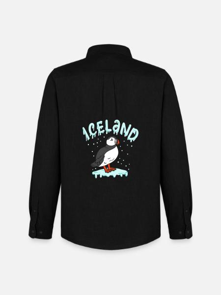 Iceland Puffins - Men's Oxford Shirt by Stanley/Stella - black
