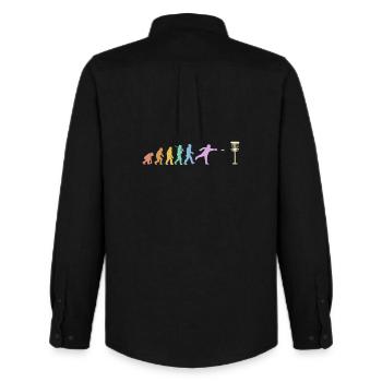 Discgolf Evolution Disc Golf Discgolfer - Chemise Oxford homme Stanley/Stella - noir - Dos - AI Model Male 185 dark (185cm)