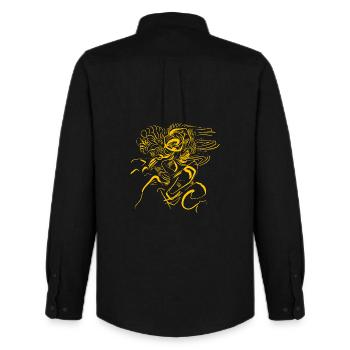 Cthulhu Style Tribal - Art extraterrestre HP Lovecraft - Chemise Oxford homme Stanley/Stella - noir - Dos - AI Model Male 185 dark (185cm)