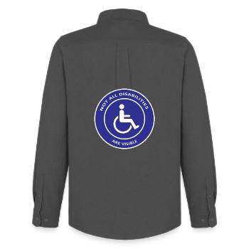 Not All Disabilities Are Visible / Disabled Design - Men's Oxford Shirt by Stanley/Stella - anthracite - Back - AI Model Male 185 dark (185cm)